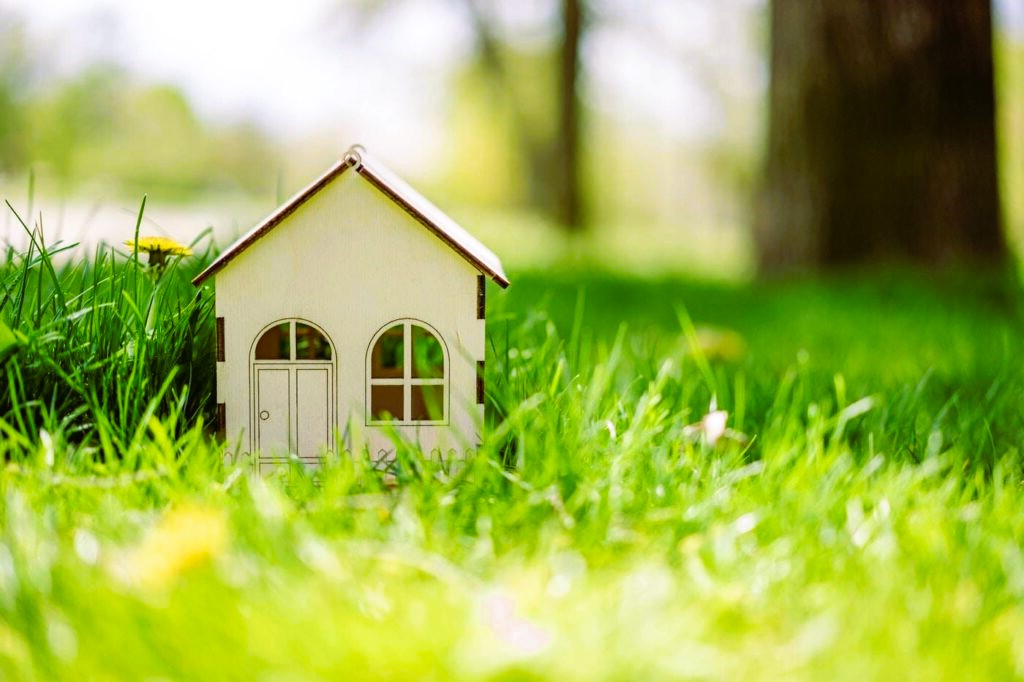 model of house in grass